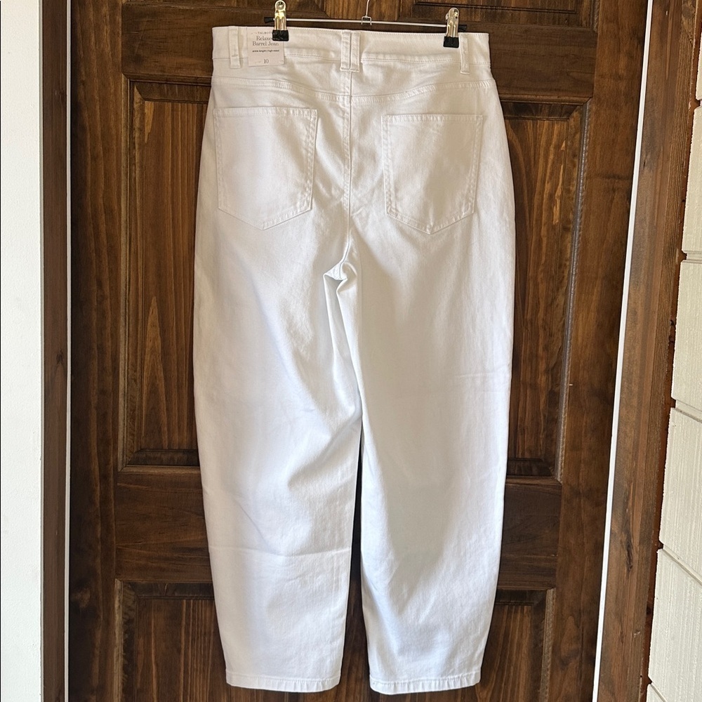 Talbots white relaxed barrel Jean ankle length high waist 10 NWT - Picture 4 of 5